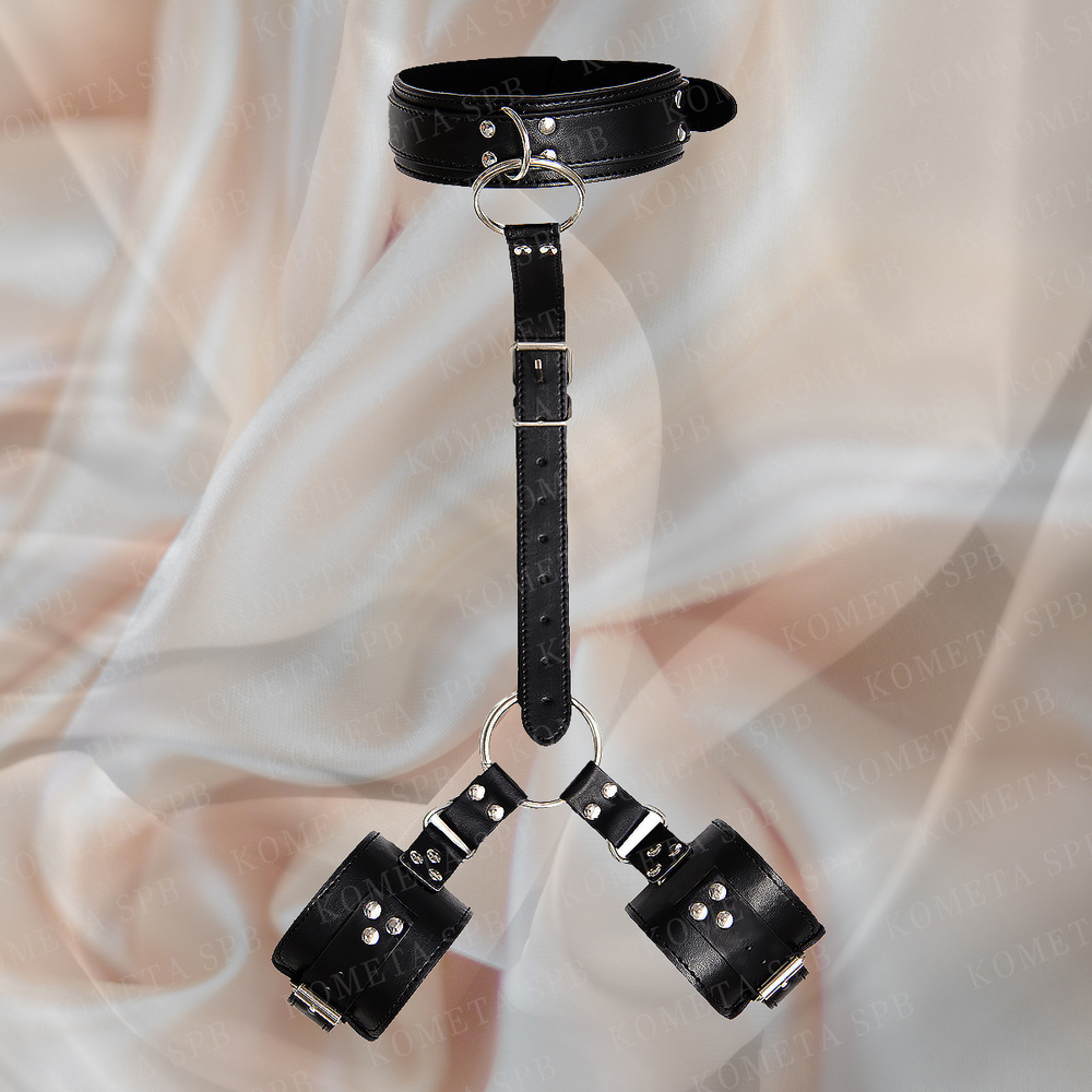 Набор БДСМ / ошейник и наручники кожаные / фиксация за спиной - купить с  доставкой по выгодным ценам в интернет-магазине OZON (518405222)