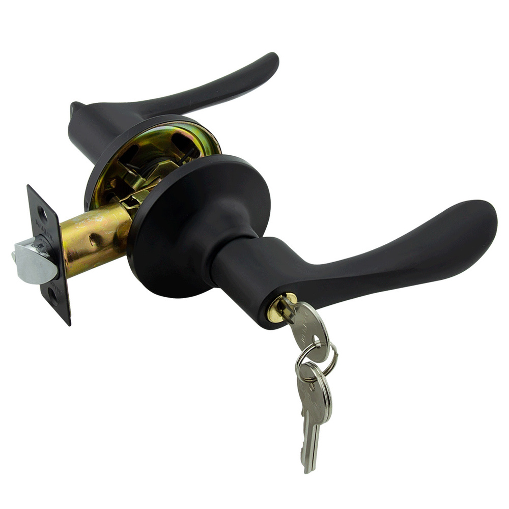 Ручка-защелка дверная ЗВ3-01 межкомнатная ключ/фиксатор(черный) MARLOK  #1