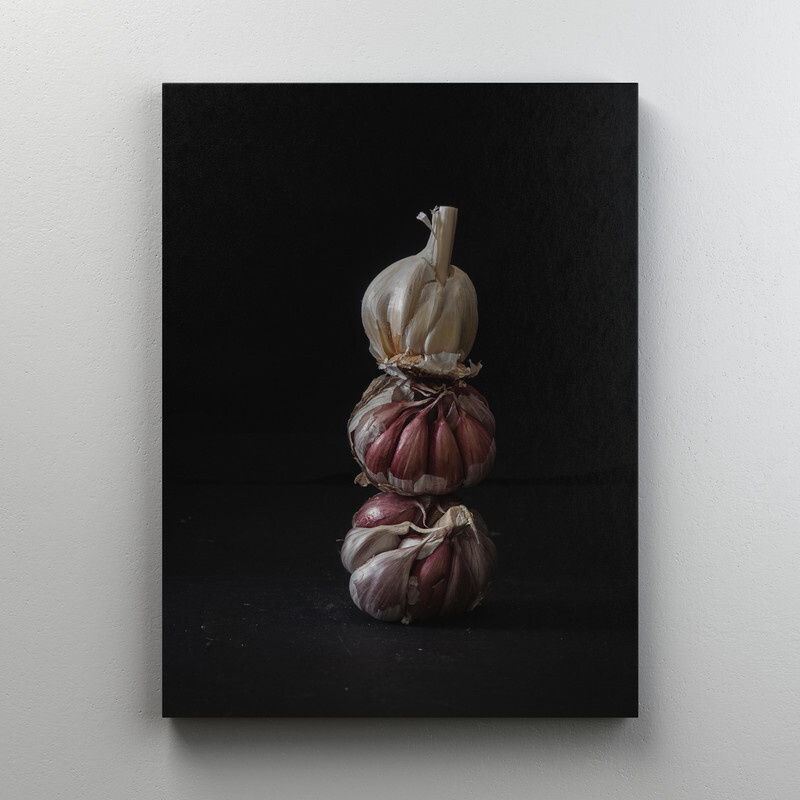 Интерьерная картина на холсте "Натюрморт - чеснок", на подрамнике 60x80 см  #1