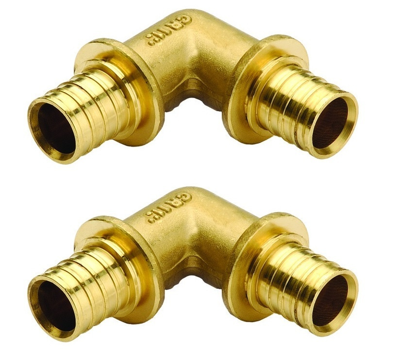 Угольник аксиальный для труб PEX 16x16 мм латунь 2 шт, 11600211001 ...