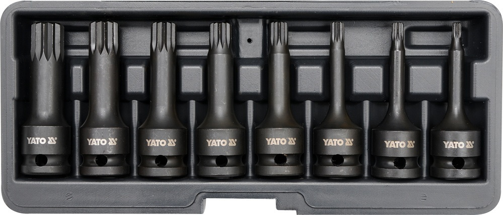 Набор ударных бит YATO YT-1069 Spline 1/2" 8 предметов #1