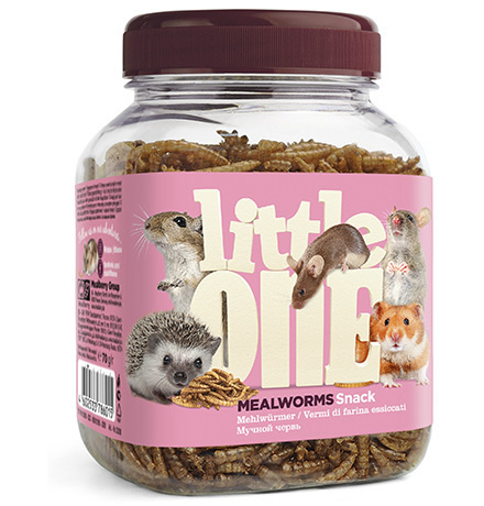 Little One Snack Mealworms / Лакомство Литтл Уан для всеядных грызунов Мучной червь 70 г  #1