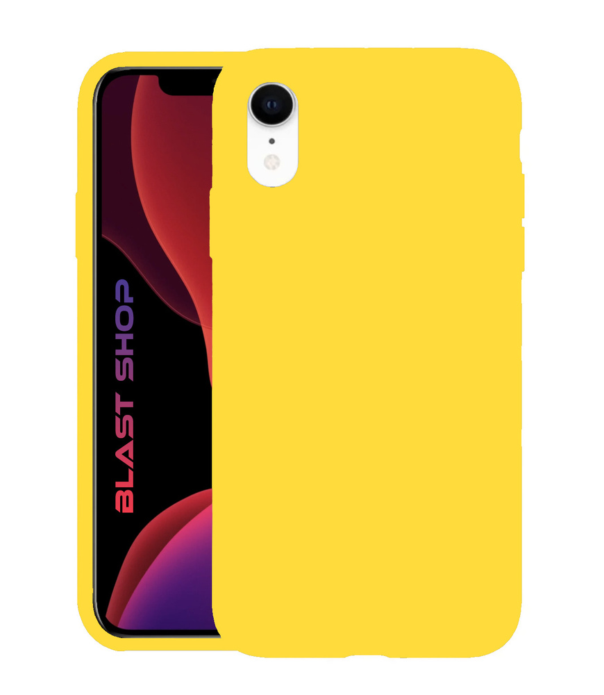 Матовый силиконовый чехол для Apple iPhone XR / Silicon case на Айфон ХР,  желтый, BLAST SHOP - купить с доставкой по выгодным ценам в интернет- магазине OZON (294452016)