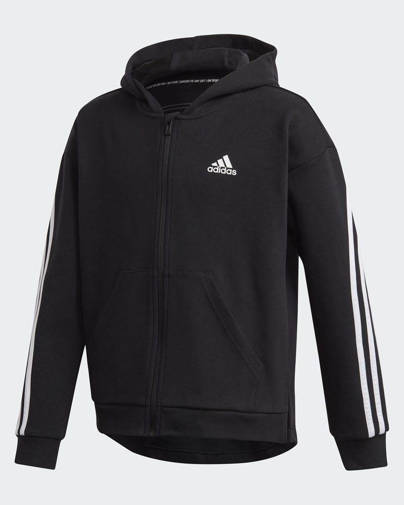 Adidas 3 stripes full zip hoodie best sale