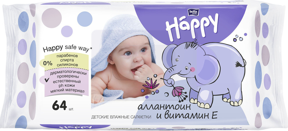 Bella baby Happy Влажные салфетки 64 шт #1