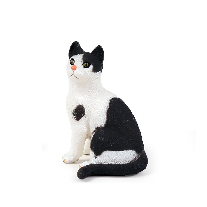 Реалистичная фигурка кошки Черно-белый кот,игрушка статуэтка кошка My ...