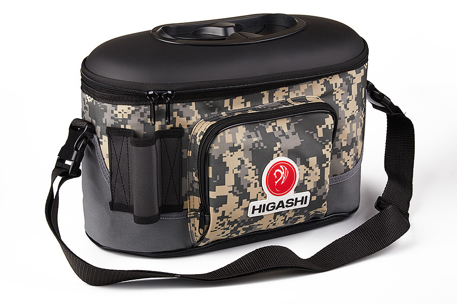 Кан рыболовный HIGASHI Live bait box 7.5L #Digital Camo #1