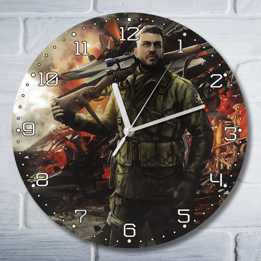 Настенные часы УФ игры Sniper Elite 4 (снайпер элит 4, шутер, PS, Xbox ...