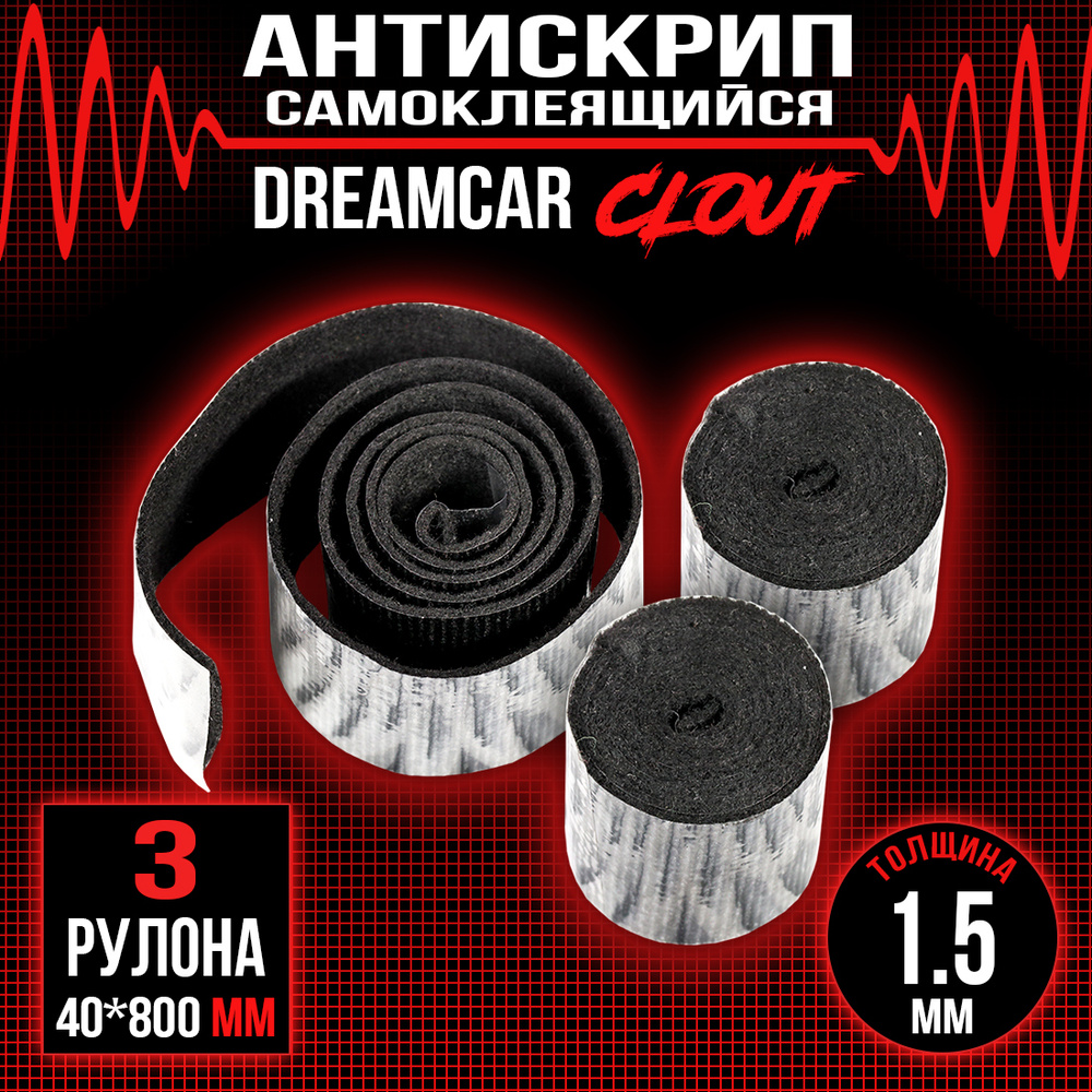 Антискрипная лента самоклеящаяся DreamCar Clout 1.5мм лента - 3 рулона (4 х  80см) / Антискрипный материал - купить по выгодной цене в интернет-магазине  OZON (601692055)