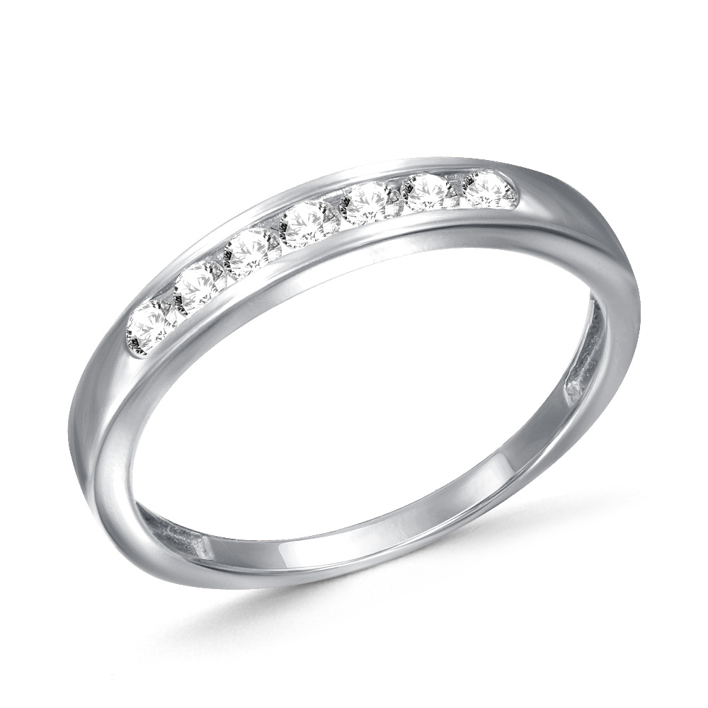 NEWGOLD Обручальное кольцо дорожка с 7 бриллиантами из белого золота 585 — купить в интернет-магазине OZON с быстрой доставкой