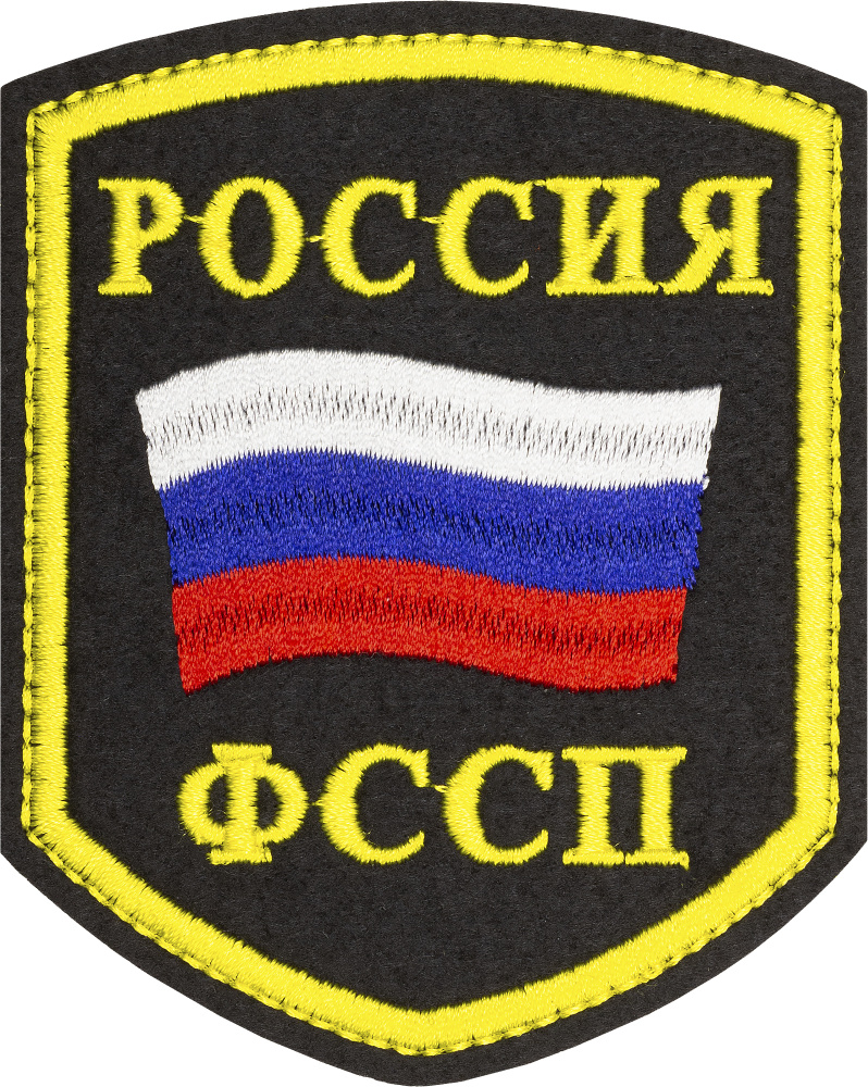 Нашивка "ФССП Триколор" 7,2х9см. (шеврон, патч, аппликация, заплатка, декор) без липучки на одежду  #1