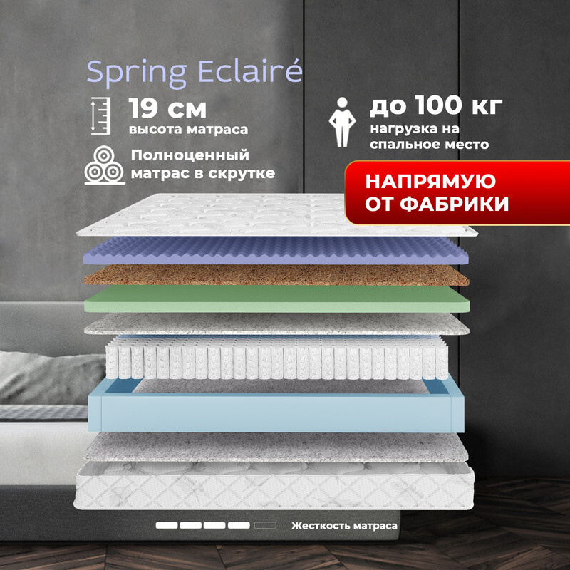 Dreamtec Матрас Spring Eclaire, Независимые пружины, 110х190 см #1