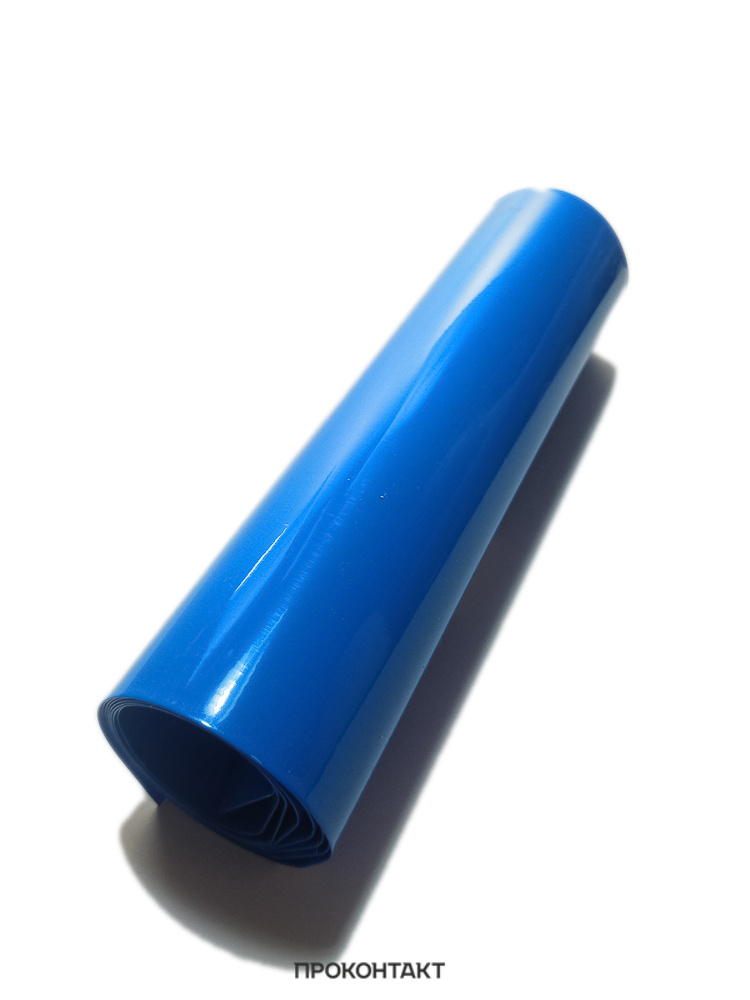 2 штуки Термоусадка ПВХ 160/80мм синяя (отрезок 1 метр) (Для аккумуляторов)  #1