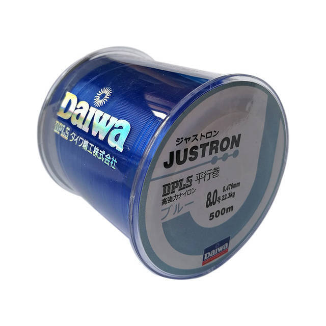 Леска Daiwa Justron DPLS  500 метров синяя (флуоресцентная) 0,148мм. #1