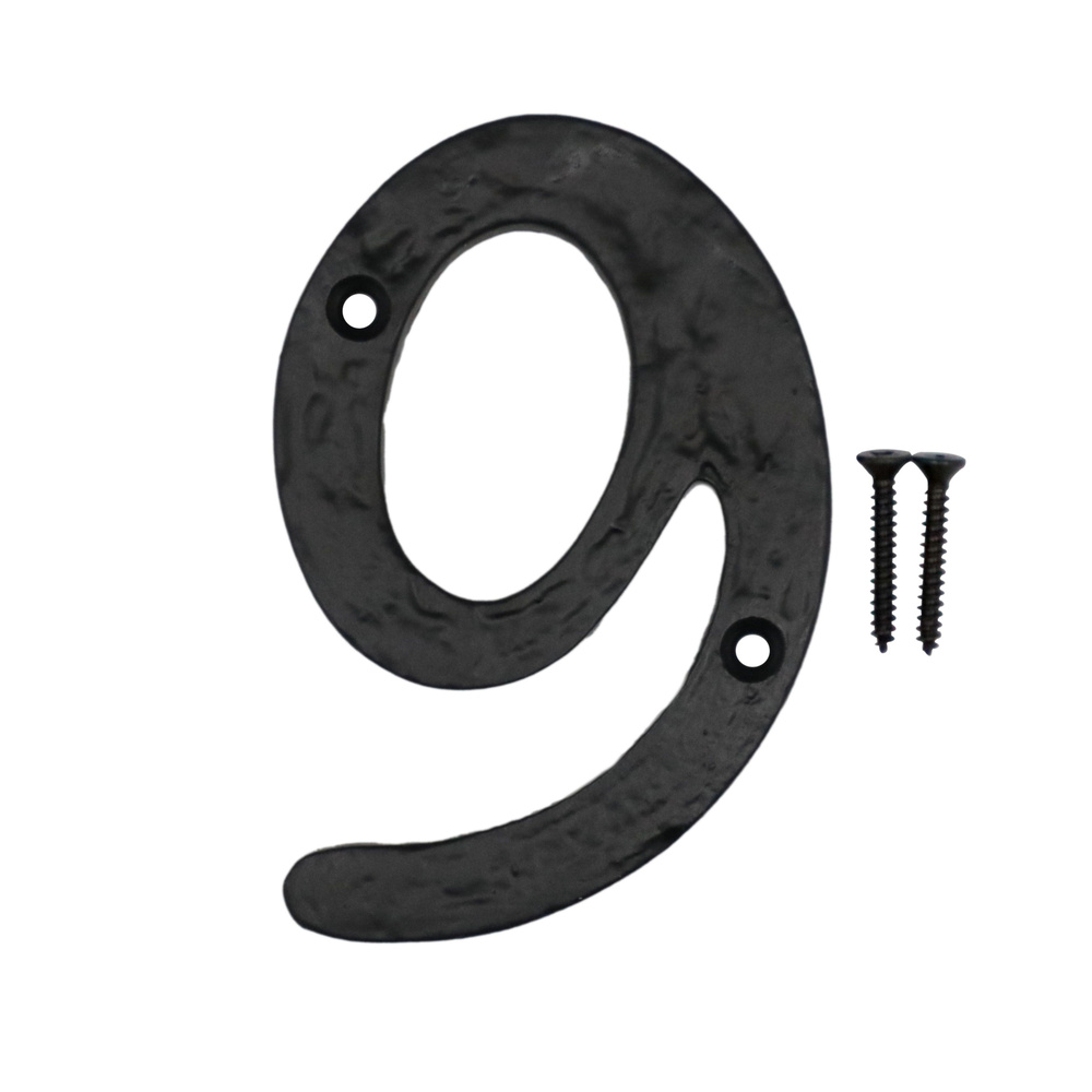 Цифры на дверь "9" сталь, черная #1