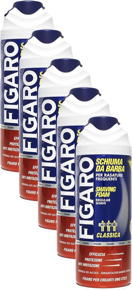 Пена для бритья Figaro классическая мужская 200 мл, комплект: 5 упаковок  #1