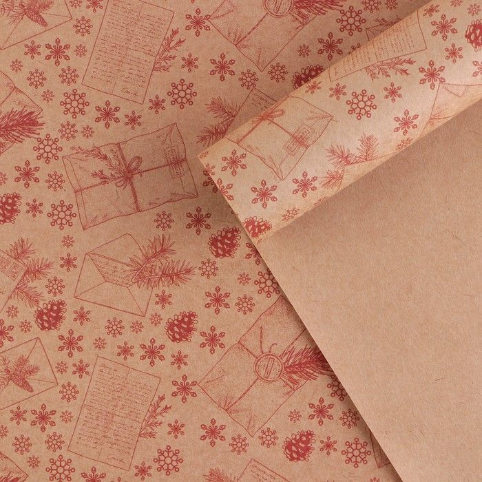 Бумага упаковочная крафтовая Ретро письма , 50 70 см 10шт. - купить по ...