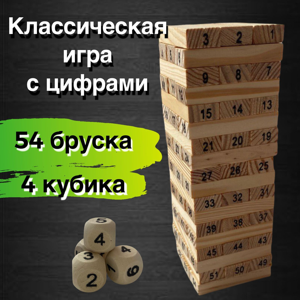 Падающая башня с цифрами , дженга, настольная игра Jenga - купить с  доставкой по выгодным ценам в интернет-магазине OZON (668337367)