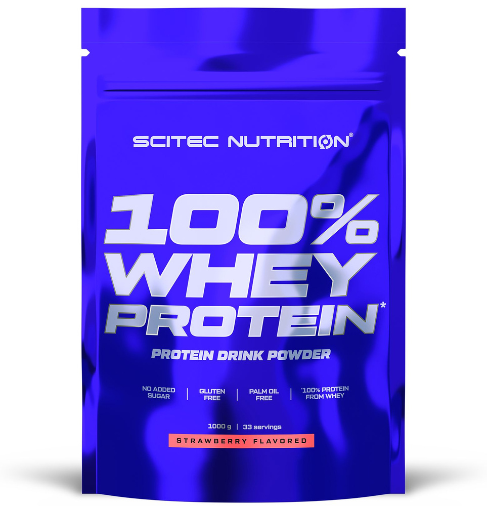 Протеин сывороточный Scitec Nutrition 100% Whey Protein 1000 г Клубника #1