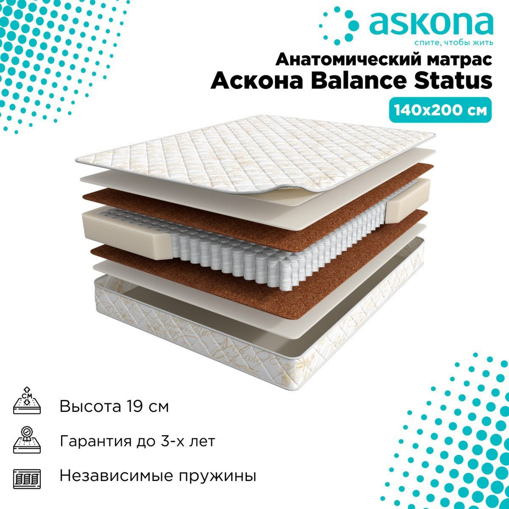 Матрас анатомический askona balance status