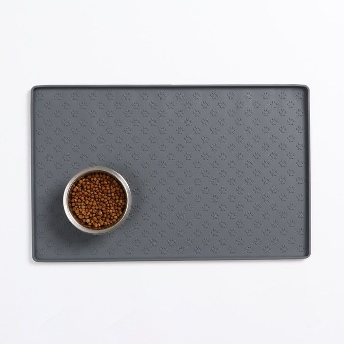 Коврик силиконовый под миску, 48 х 30 см, серый - купить с доставкой по ...