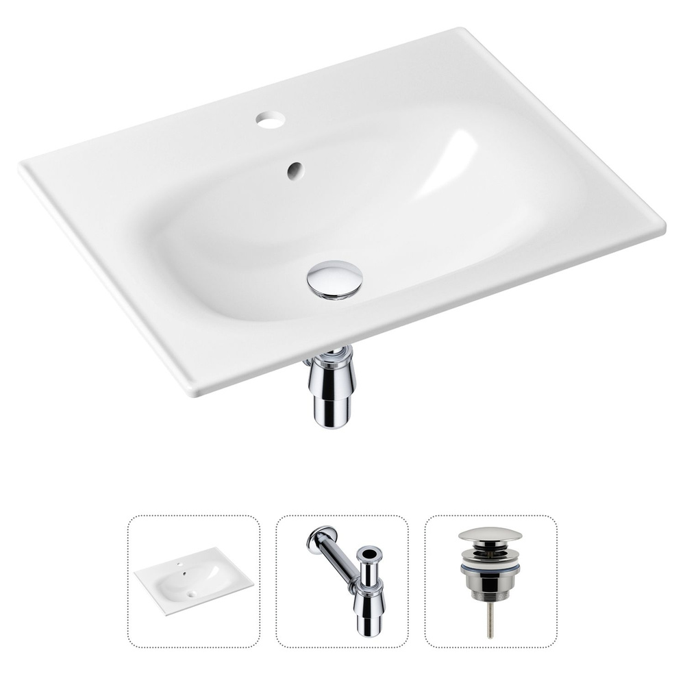 Врезная раковина для ванной Lavinia Boho Bathroom Sink 21520436 в комплекте 3 в 1: умывальник белый из #1