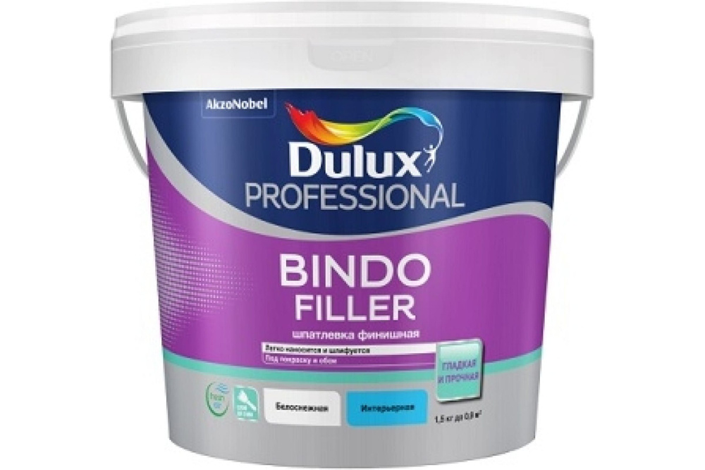 Шпатлевка для стен и потолков Dulux Professional Bindo Filler финишная 0,9 л./1,5 кг.  #1