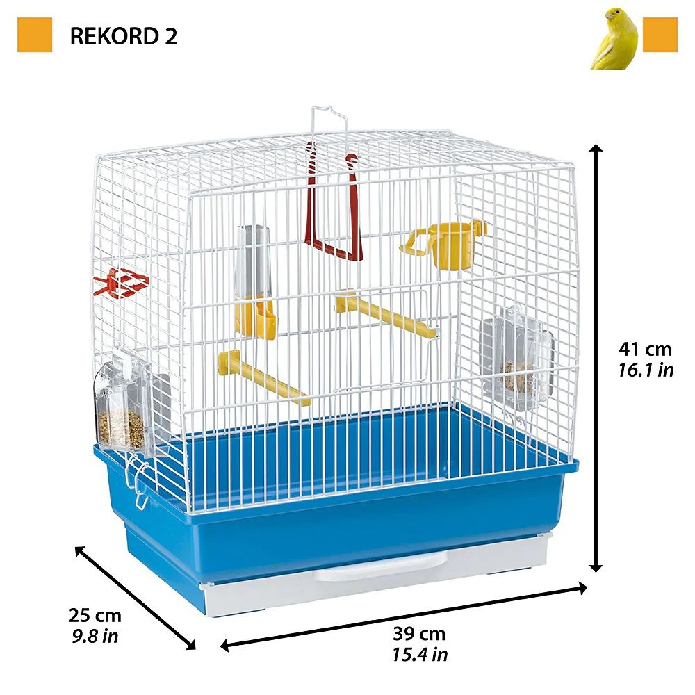 Клетка Ferplast Record 2 белая с комплектацией для птиц (39x25x41 см)  #1