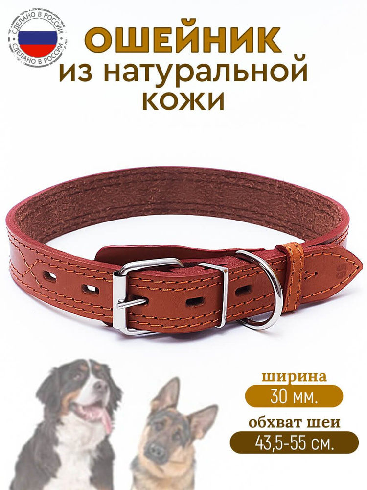 Кожаный ошейник для собак средних, мелких и крупных пород - купить с ...