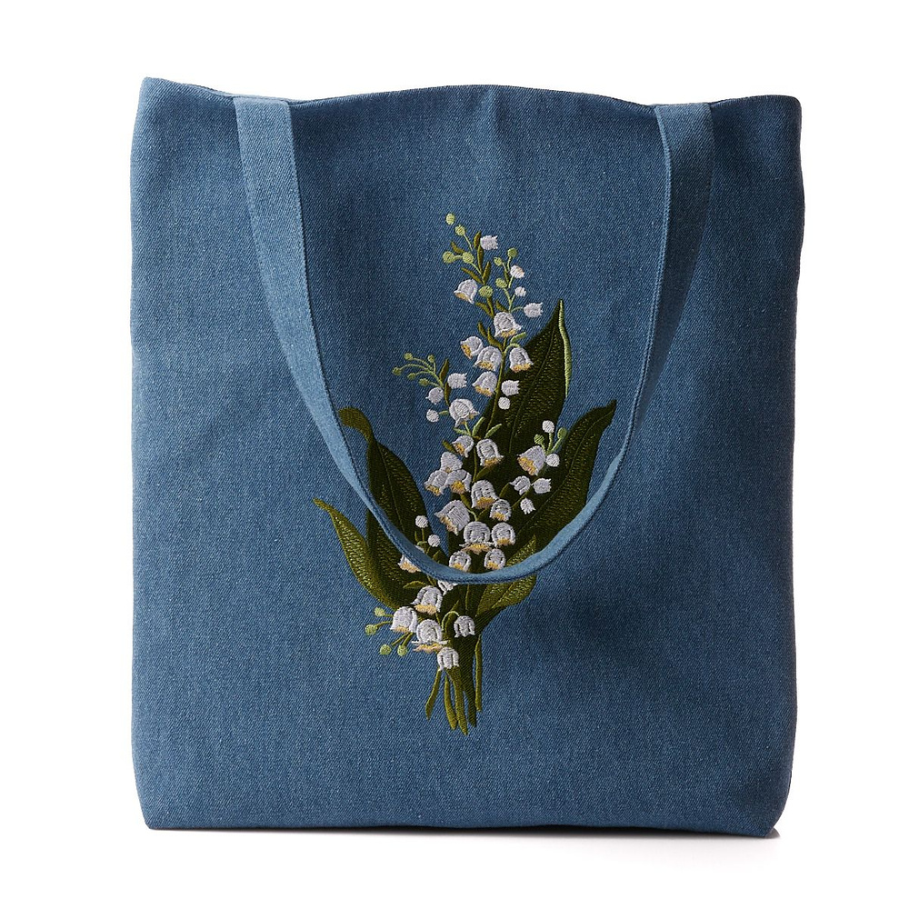 Сумка шоппер с вышивкой "Ландыш" - купить с доставкой по выгодным ценам ...
