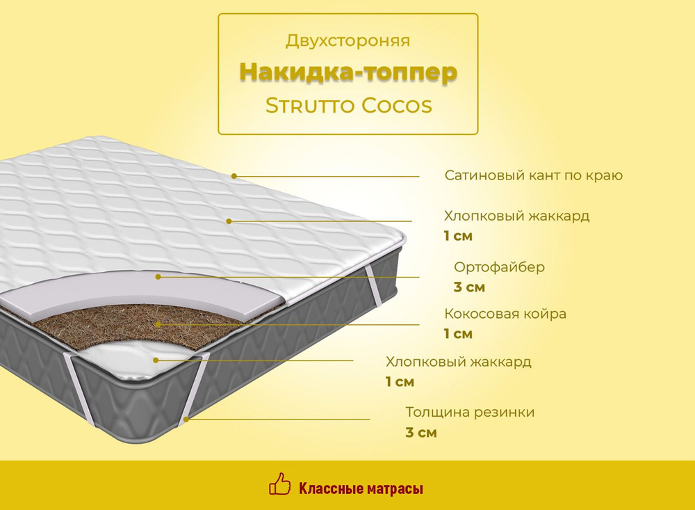 Матрас кокос 6 см