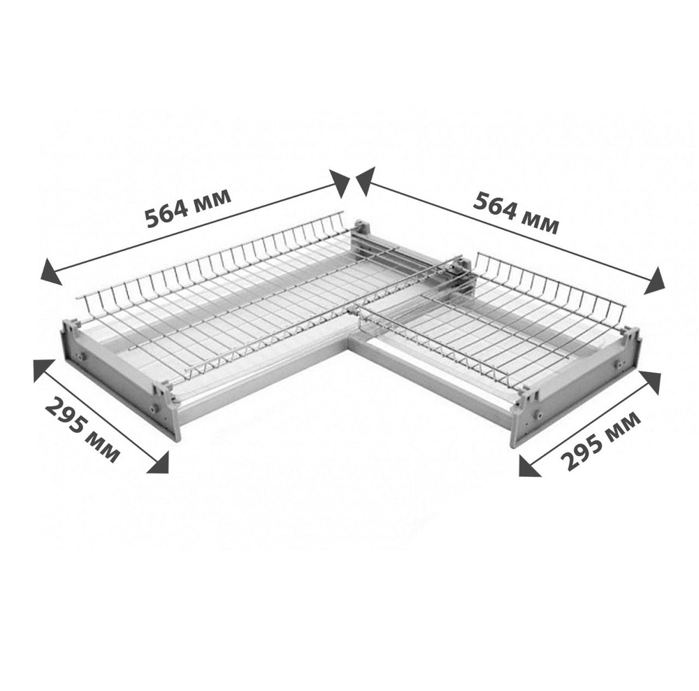 round комплект посудосушителей для углового шкафа 600х600 мм хром