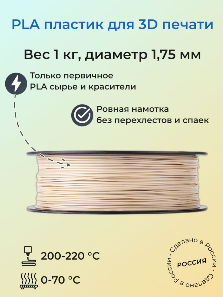 ПЛА пластик для 3д печтати PLA для 3D принтера Element 3D 1.75мм, 1 кг ...