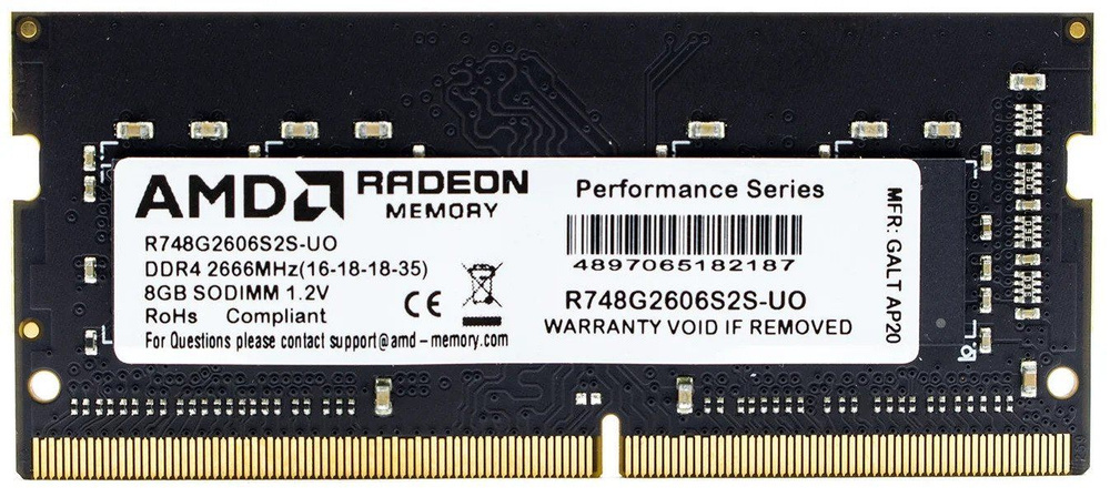 AMD Оперативная память Radeon R7 Performance Series DDR4 2666 Мгц 1x8 ГБ (R748G2606S2S-U)  #1