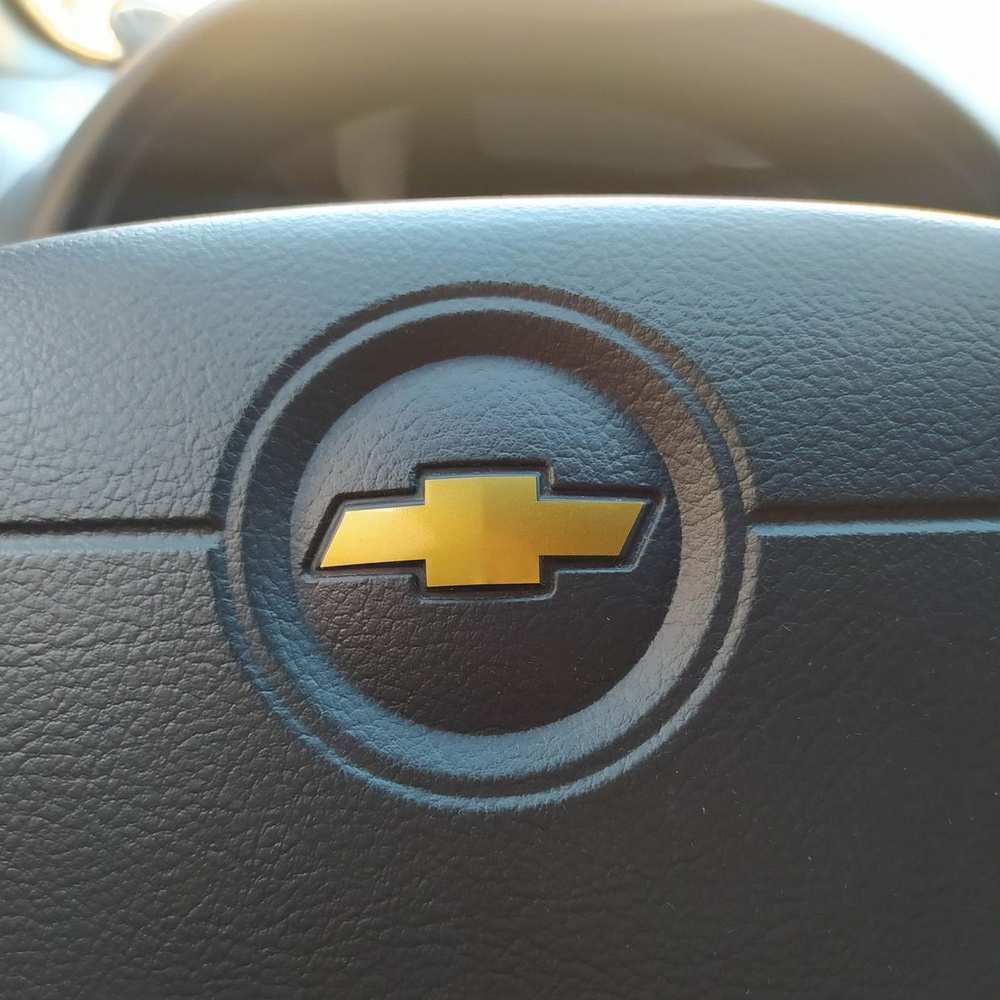 Наклейка "Эмблема на руль Chevrolet Lacetti", золотисто-медный #1