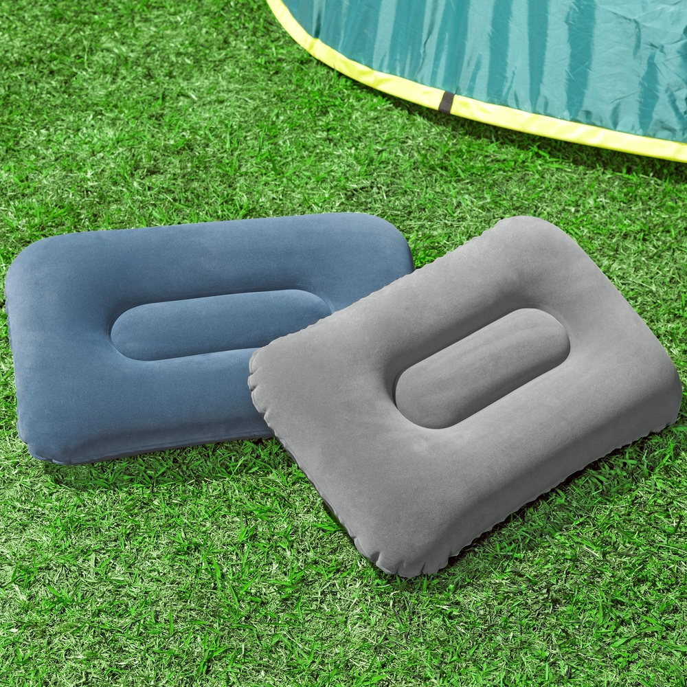 Подушка Bestway надувная Flocked Air Pillow 42х26x10см 67121, заплатка ...