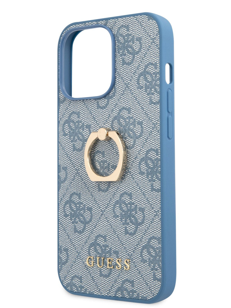 Чехол Guess PU leather на iPhone 14 Pro Max / для Айфон 14 Про Макс, с защитой камеры, со вставкой из #1