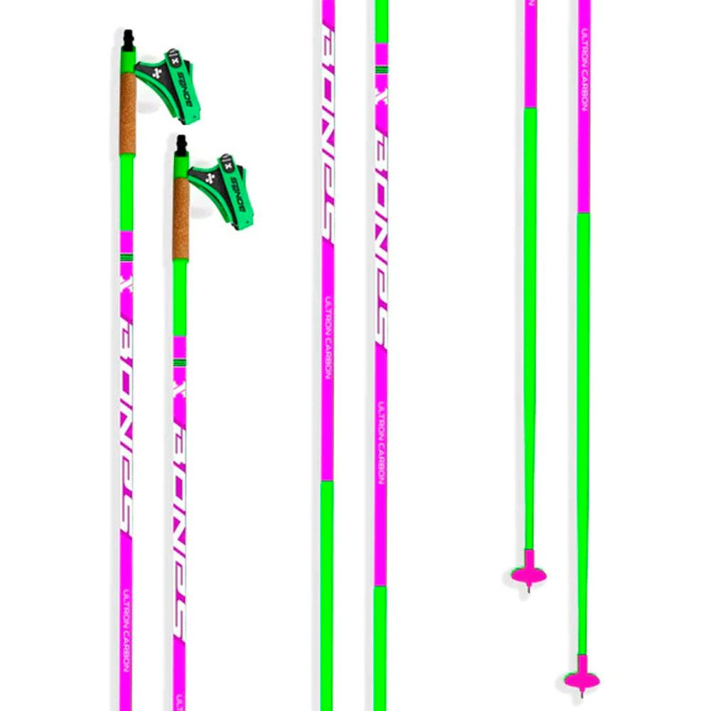 Палки лыжные BONES Ultron Carbon 100% carbon HS, 160 см, розовые #1