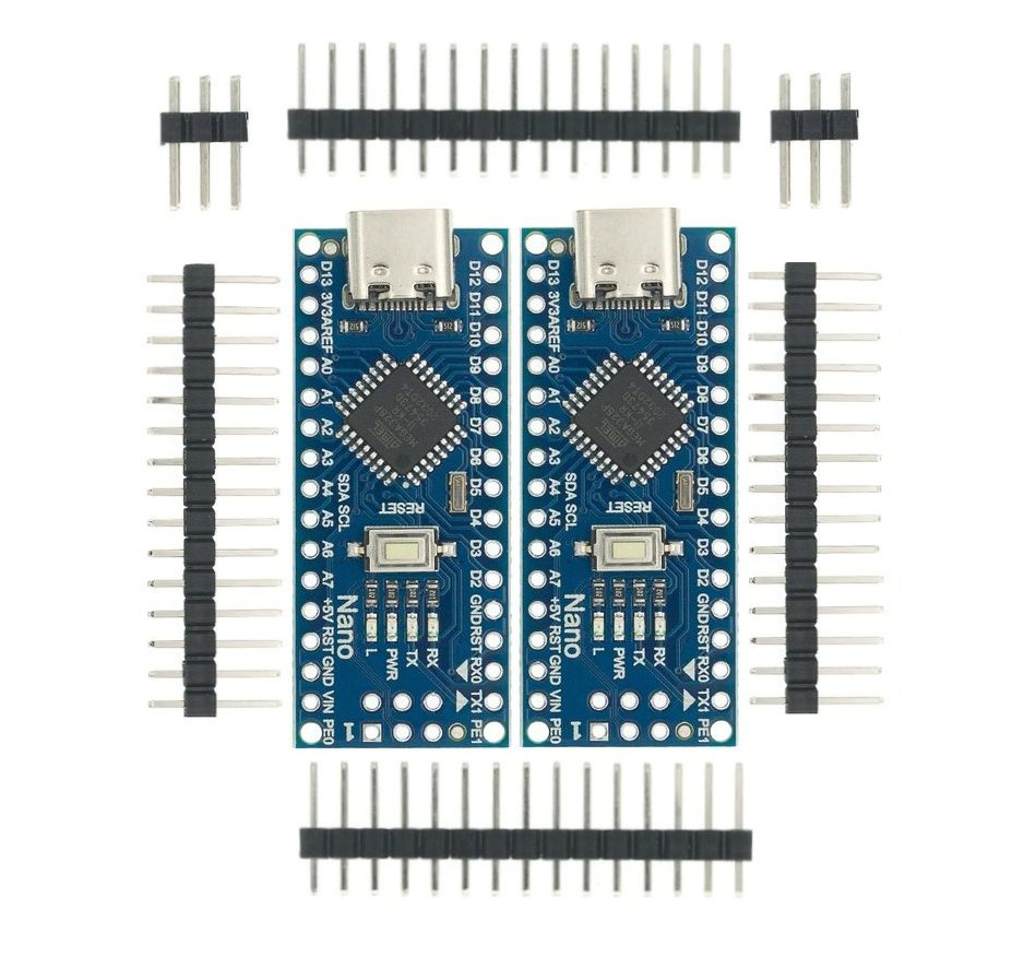 Контроллер Arduino (Ардуино) NANO V3.0 (совместимый) на базе Atmega328  CH340 с разъемом Type-C (в комплекте 2 штуки!) (Н) - купить с доставкой по  выгодным ценам в интернет-магазине OZON (865906637)