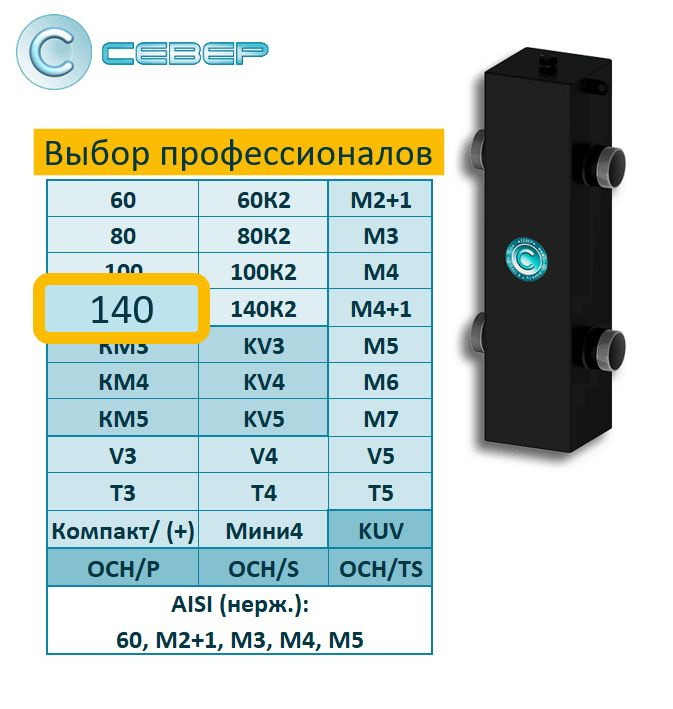 Гидрострелка Север-140 до 140 кВт (гидравлический разделитель) -  .