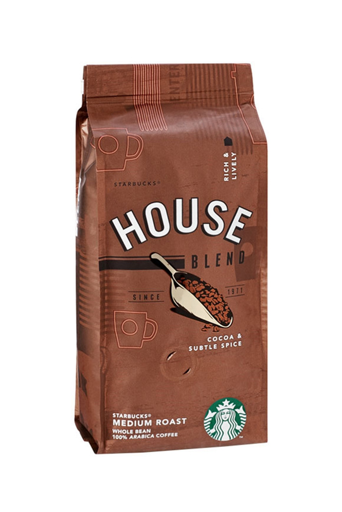 Кофе в зернах Starbucks House Blend 750гр купить с доставкой по