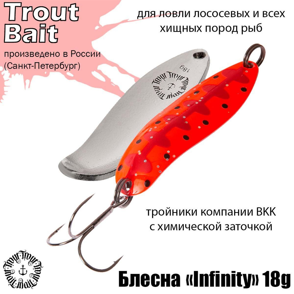 Блесна для рыбалки колеблющаяся , колебалка Infinity ( Японский Angler'z System Bux ) 18 g цвет 287 на #1