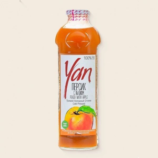 Персиково-яблочный сок YAN прямого холодного отжима купить на OZON по ...