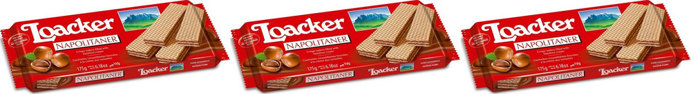 Вафли Loacker Наполитанер, комплект: 3 упаковки по 175 г #1
