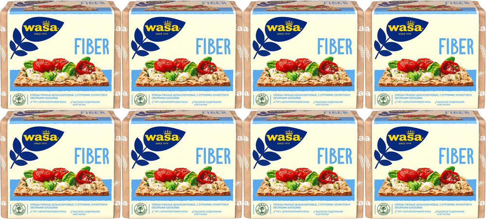 Хлебцы ржаные Wasa Fiber цельнозерновые с пшеничными отрубями кунжутом и овсяными хлопьями, комплект: #1