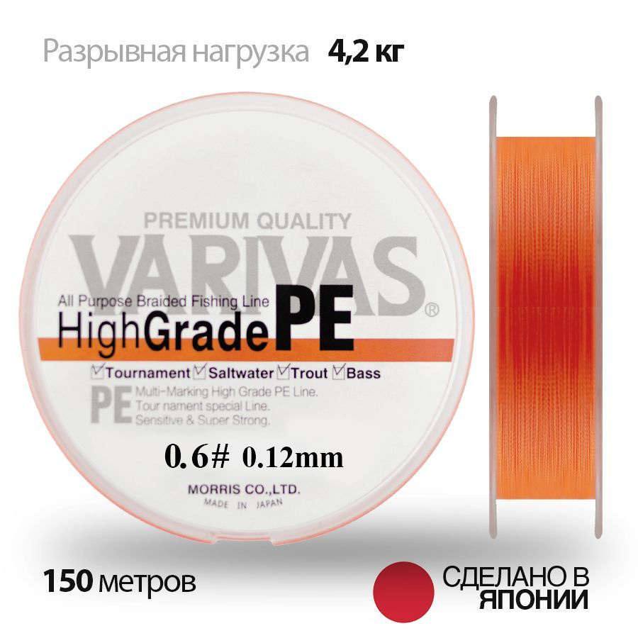 VARIVAS High Grade PE X4 Braided Line (PE # 0.6 to PE # 2.0)