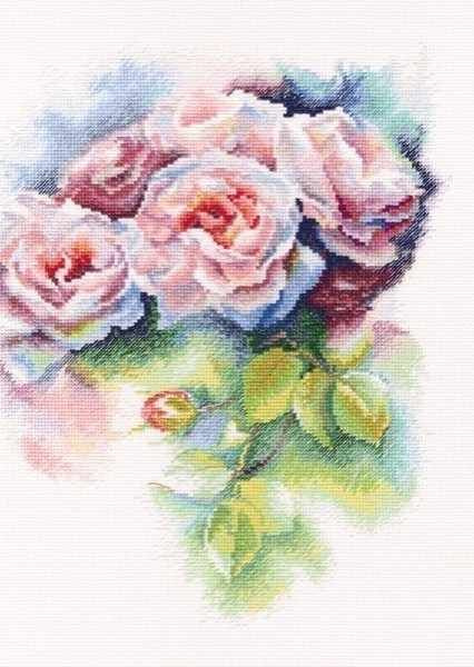 Набор для вышивки РТО "M547 Розовая нега" / Счетный крест / Розы, Цветы  #1