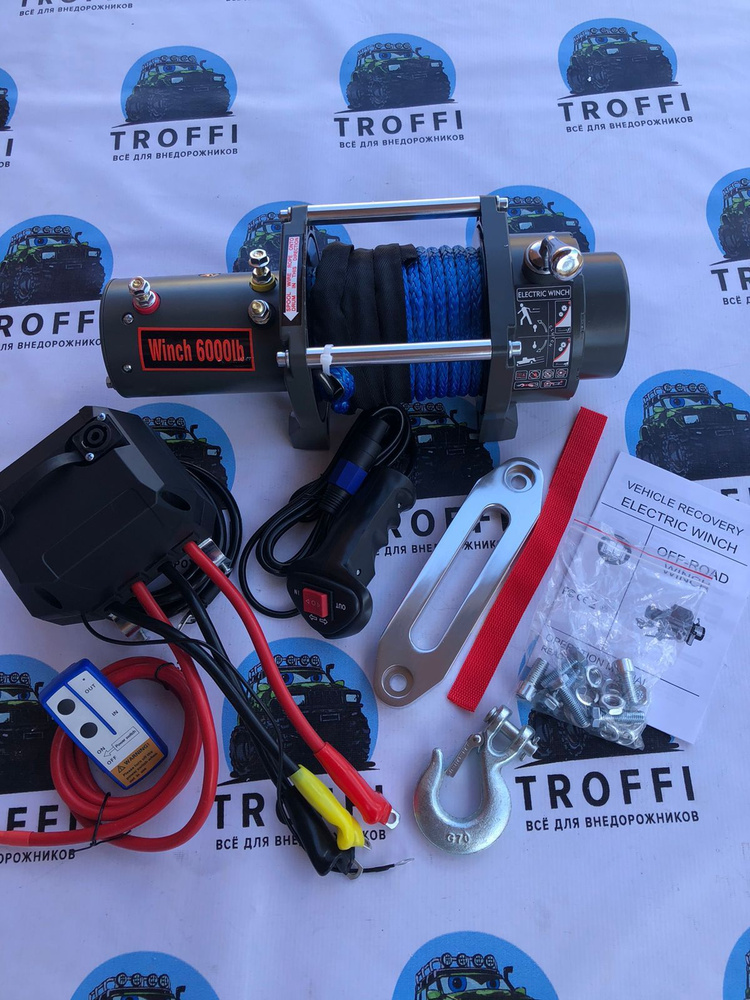 Лебедка автомобильная Electric Winch Лебедка электрическая 12V 6000 lbs ...
