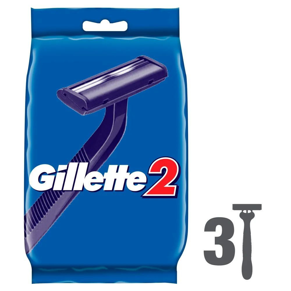 Gillette Одноразовые мужские бритвенные станки Gillette2, 3 шт - купить ...