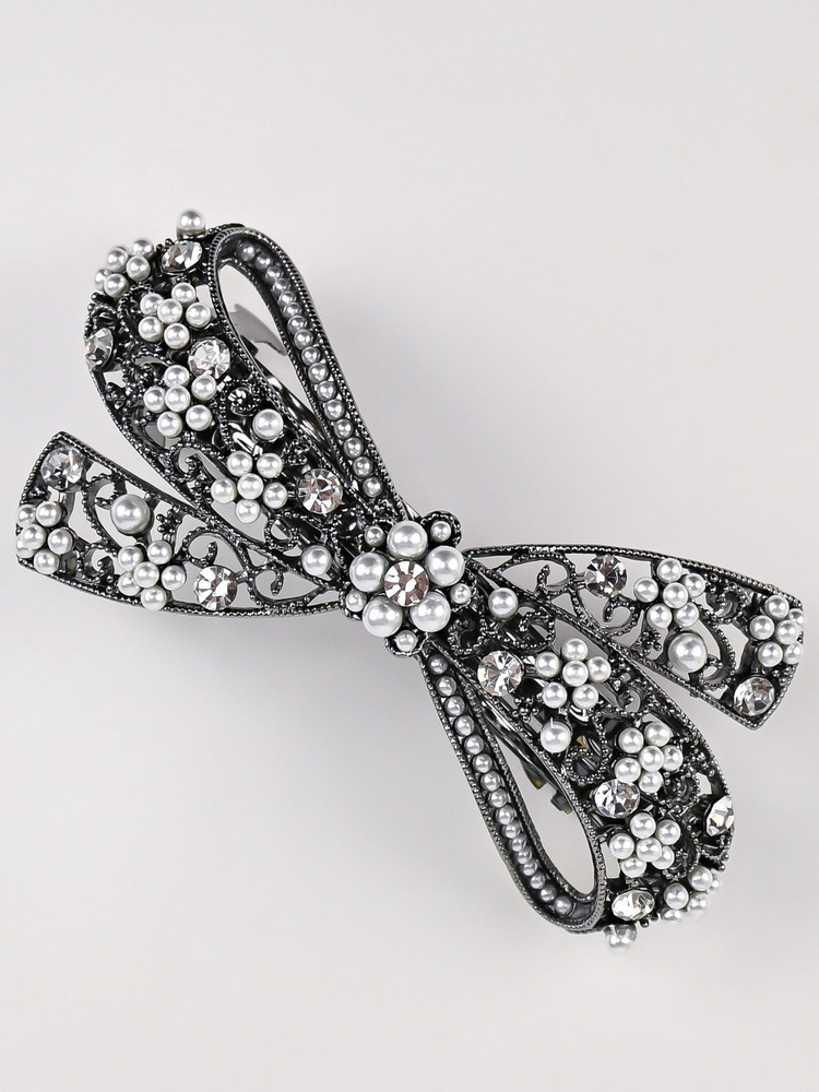 Красивая заколка автомат украшения для волос с жемчугом и стразами ...